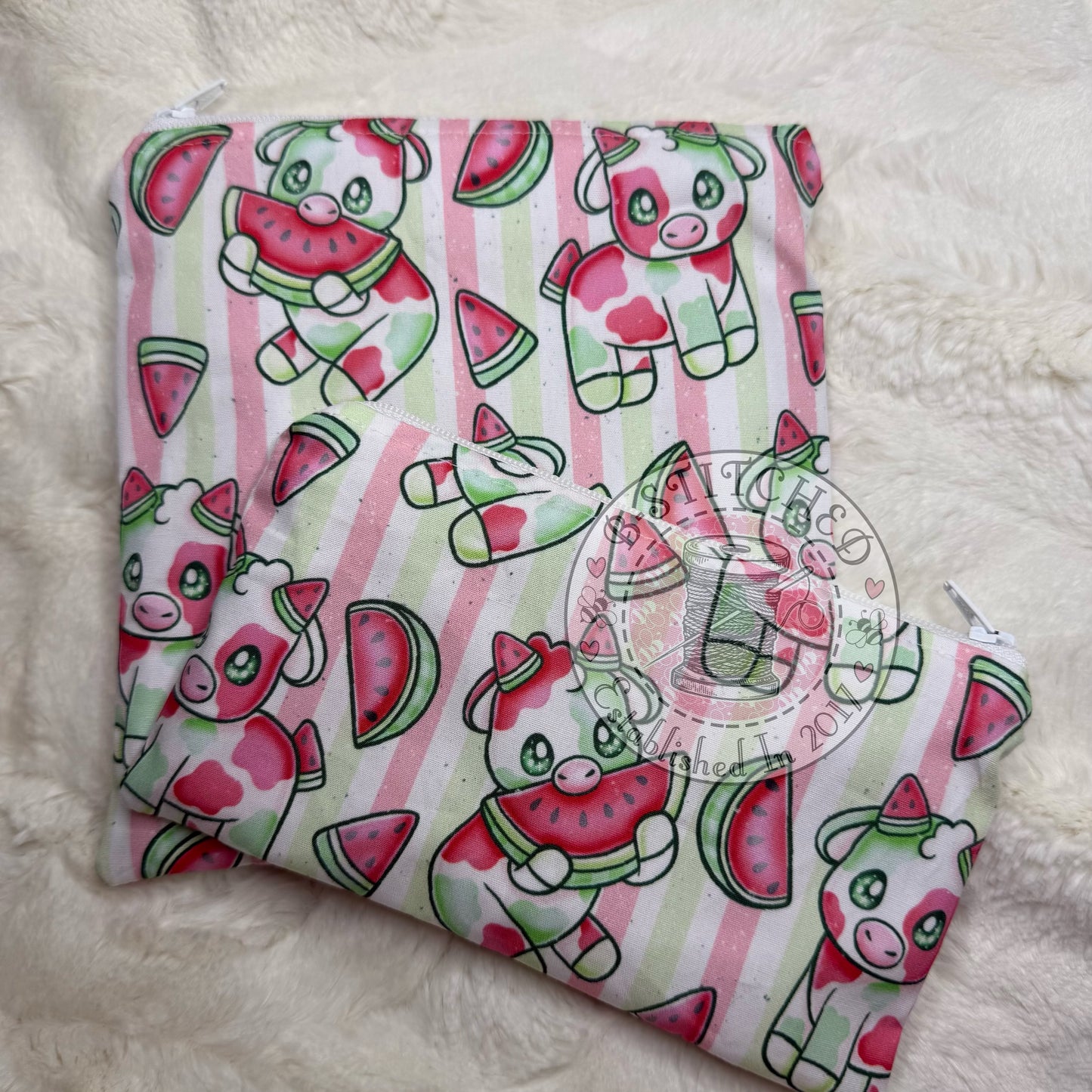 Watermelon Cows Zippy Bag