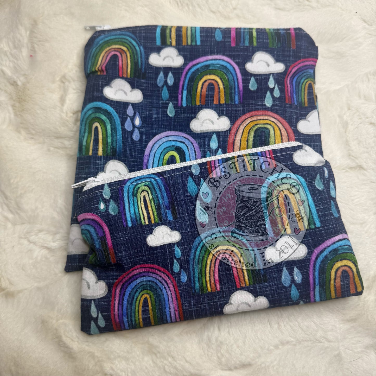 Rainbows and Raindops Zippy Bag