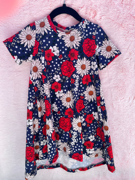 4/5T Floral T-Shirt Dress