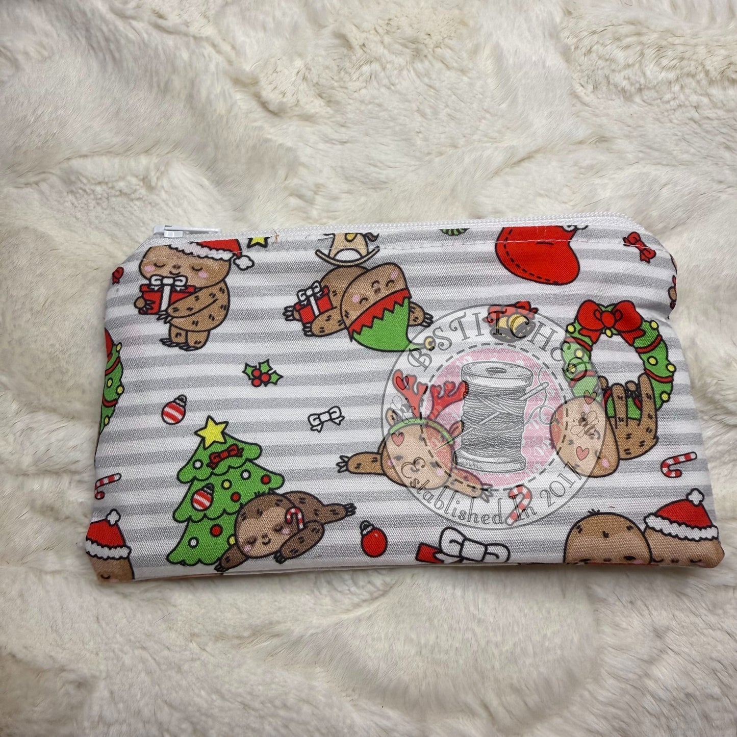 Sloth Christmas Zippy Bag